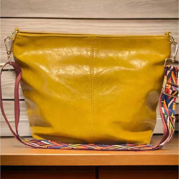 Mustard Color Crossbody Bag With Adjustable Strap  New - Picture 2 of 5